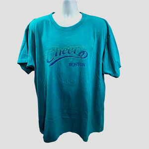 Vintage Cheers Boston TV Show Shirt Size XXL USA 1996 Aqua blue Tennessee River